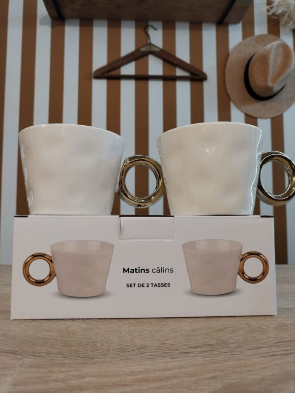 SET DE 2 TASSES BLANC