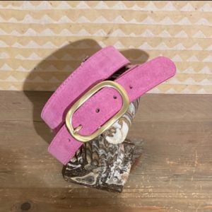 CEINTURE CUIR ROSE