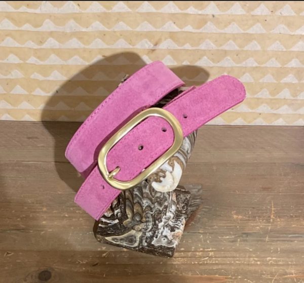 CEINTURE CUIR ROSE