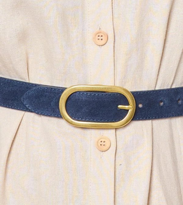 CEINTURE CUIR MARINE