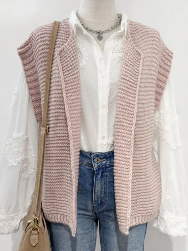 GILET PAULETTE VIEUX ROSE