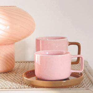 TASSE CHIC ROSE ET SS TASSE BRUN