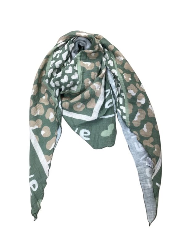 FOULARD COEUR KAKI