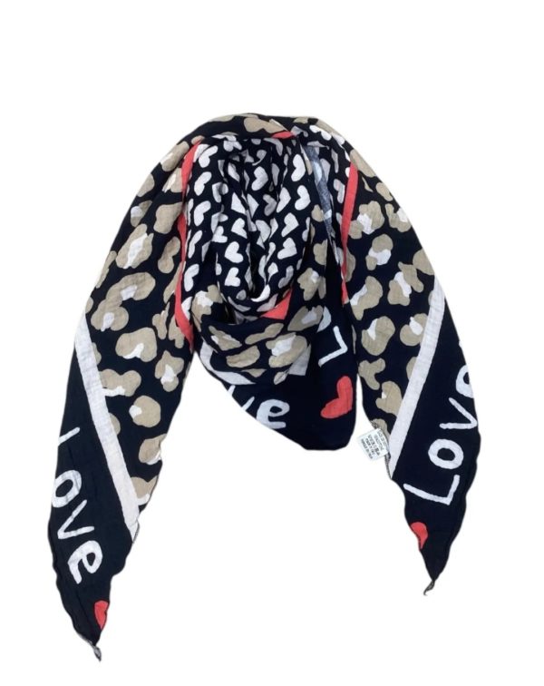 FOULARD COEUR NOIR