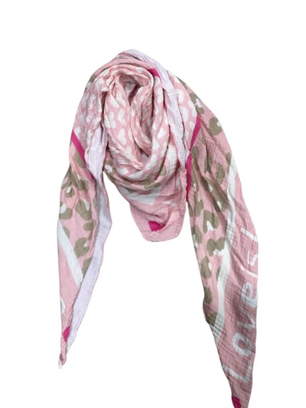 FOULARD COEUR ROSE
