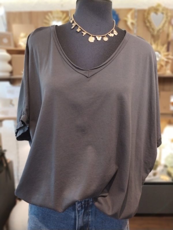 TEE SHIRT ZACK V ANTHRACITE