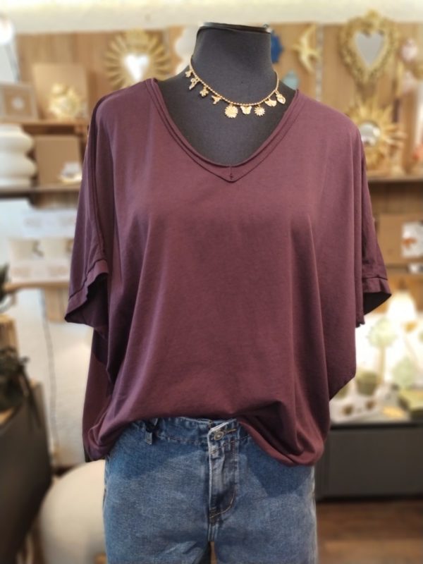 TEE SHIRT ZACK V PRUNE