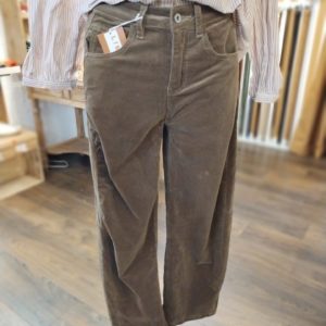 PANTALON BARREL VELOURS TAUPE