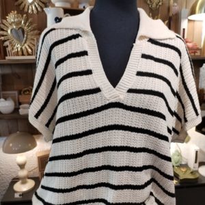 PULL MARCEL ECRU NOIR