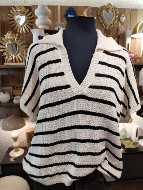 PULL MARCEL ECRU NOIR