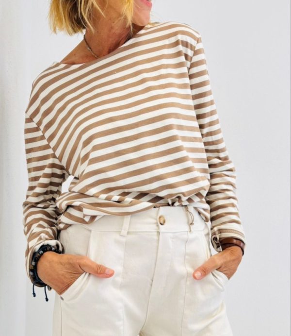 TEE SHIRT MARINE BEIGE