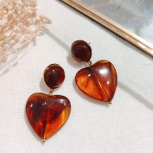 BO COEUR RESINE AMBRE