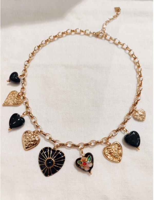 COLLIER BRELOQUE CŒURS