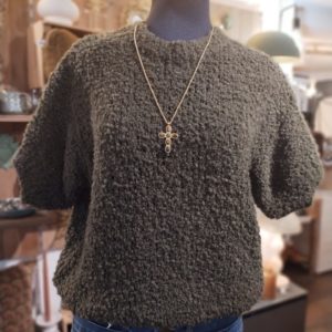 PULL BOUCLETTE KAKI