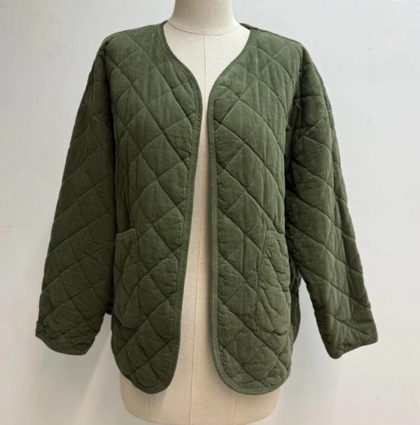 VESTE MATELASSÉE VELOURS KAKI