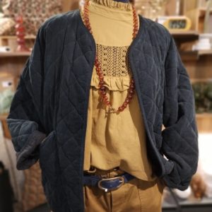 VESTE MATELASSÉE VELOURS MARINE
