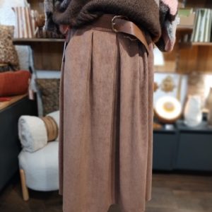 JUPE VELOURS JENA VIEUX ROSE