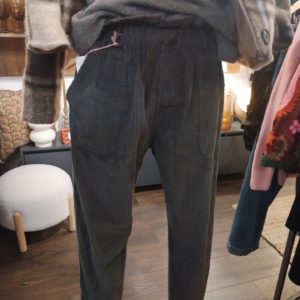 PANTALON CRUZ VELOURS GRIS