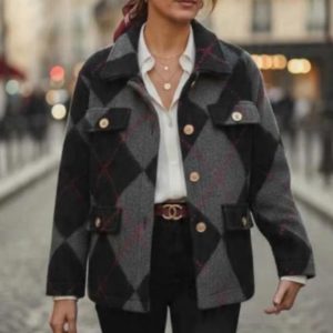 VESTE OLGA NOIR GRIS