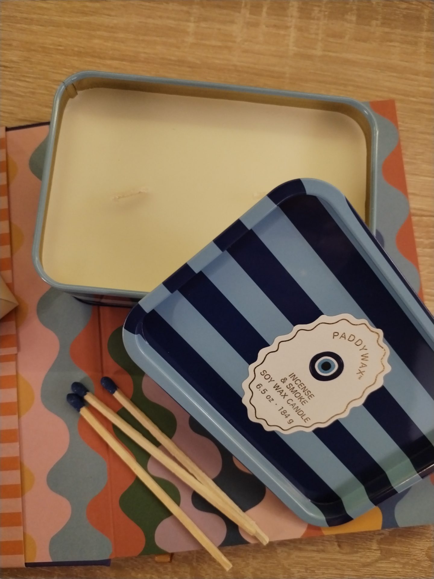 BOUGIE TIN OEIL BLEU