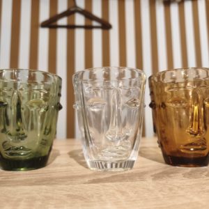 VERRE GOBELET VISAGE