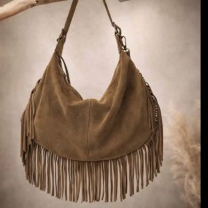 SAC 3059 FRANGES TAUPE
