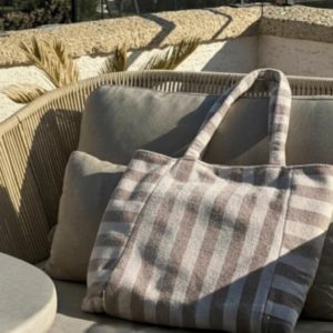 SAC CABAS EPONGE GALET ECRU